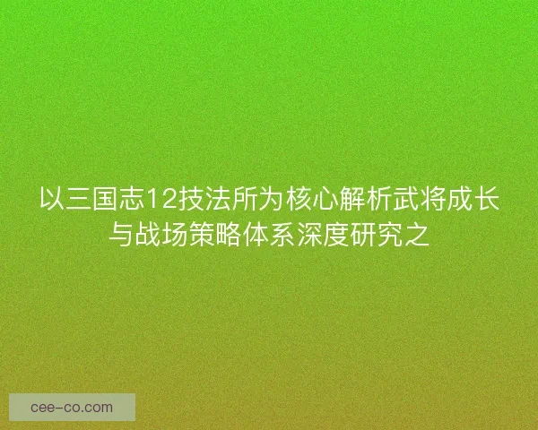 以三国志12技法所为核心解析武将成长与战场策略体系深度研究之